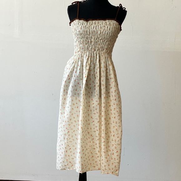 Vintage Dresses & Skirts - Vintage rose, print, orange, and cream